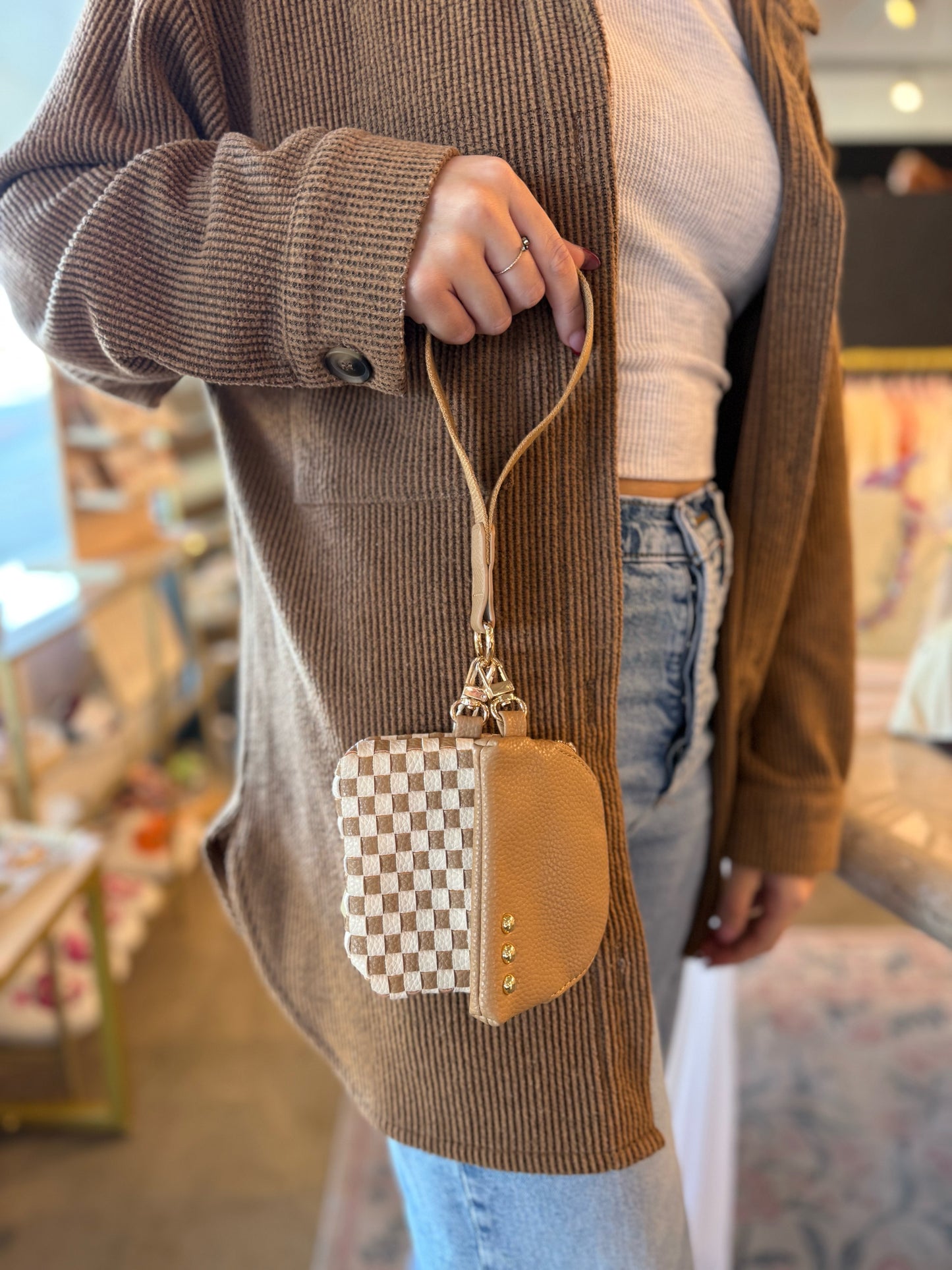 Checkered Wristlet