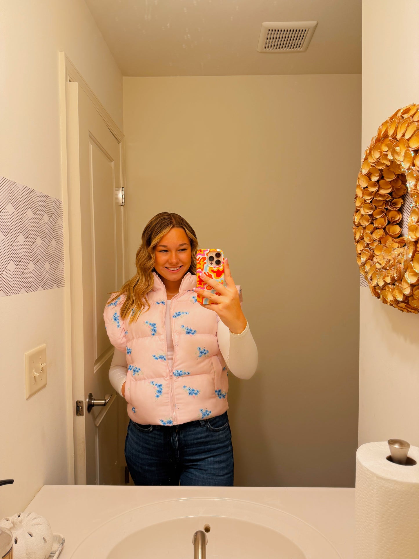 Floral Ruffle Vest