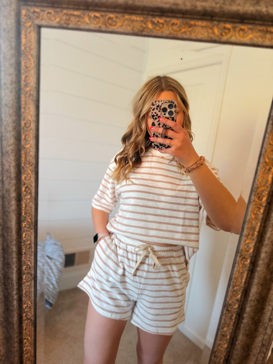 Cream Stripe Set