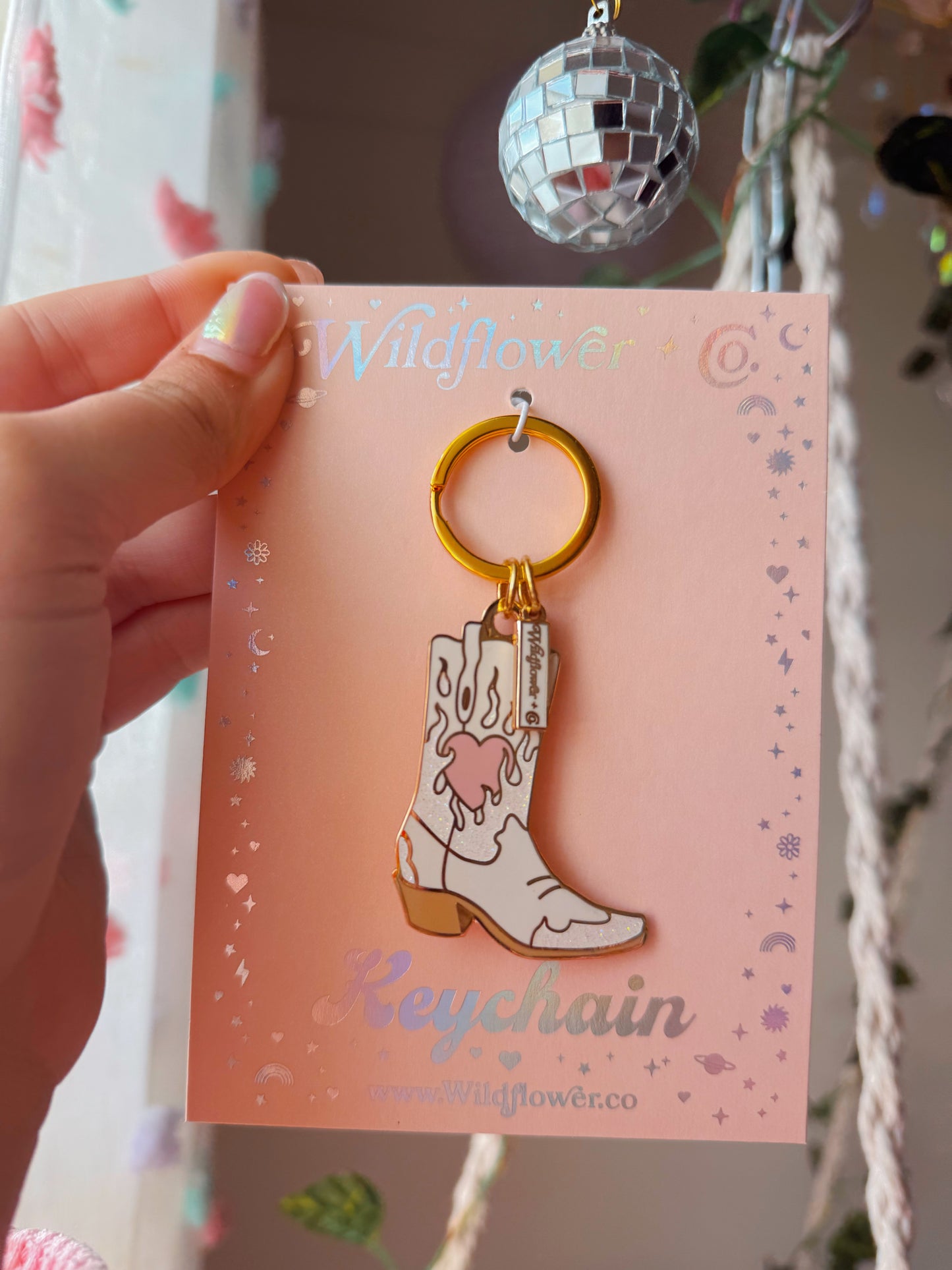 Burning Love Cowboy Boot Keychain